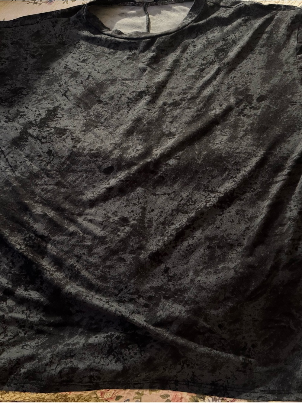 Fashion Nova Black Velvet Top with Subtle Sheen